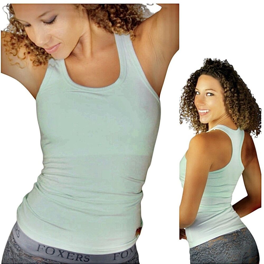 FOXERS Racerback Tank Top With Shelf Bra Green Women’s L